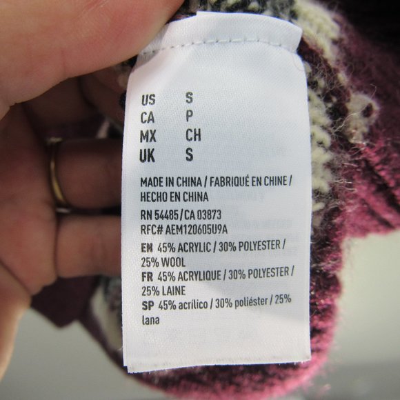 🐬AEO Prescott Sweater Aztec Trible print SM wool - Picture 7 of 12